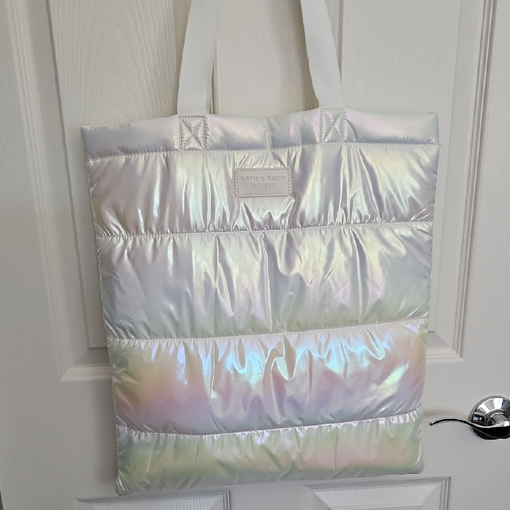 Bath & Body Works Puffer Iridescent Tote Bag